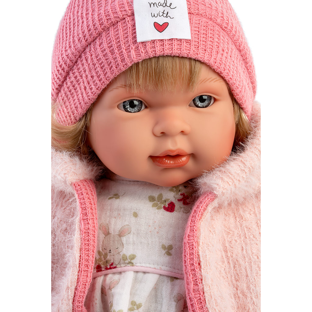 imagen de Llorens: Carla muñeca llorona de 42 cm con chupete y gorro con corazones 4