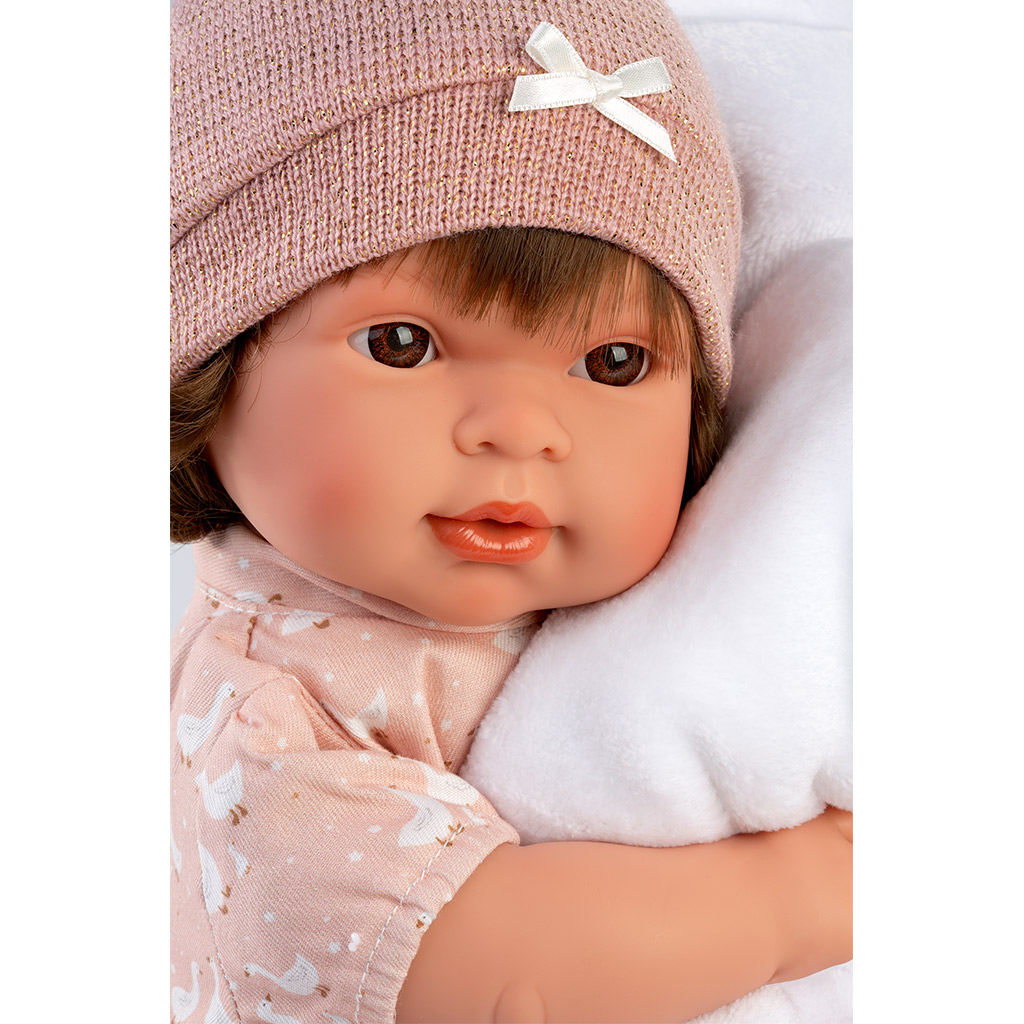 imagen de Llorens: Carla muñeca llorona de 42 cm con chupete y manta blanca 3