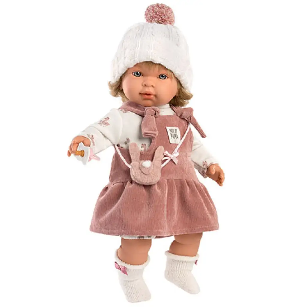 imagen de Llorens: Carla muñeca llorona de 42cm con gorro y chupete 1