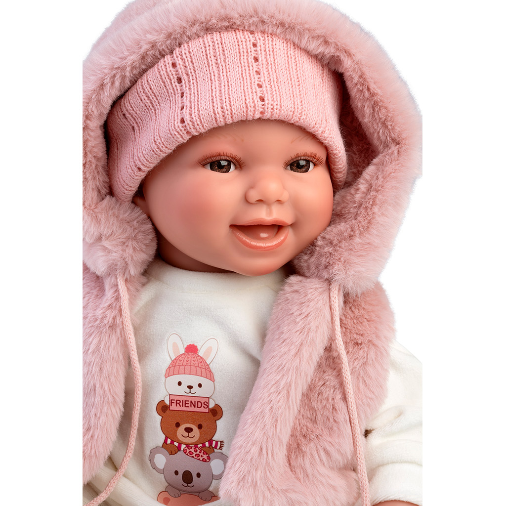 imagen de Llorens: Chloe muñeca llorona de 38 cm con chaleco rosa 4