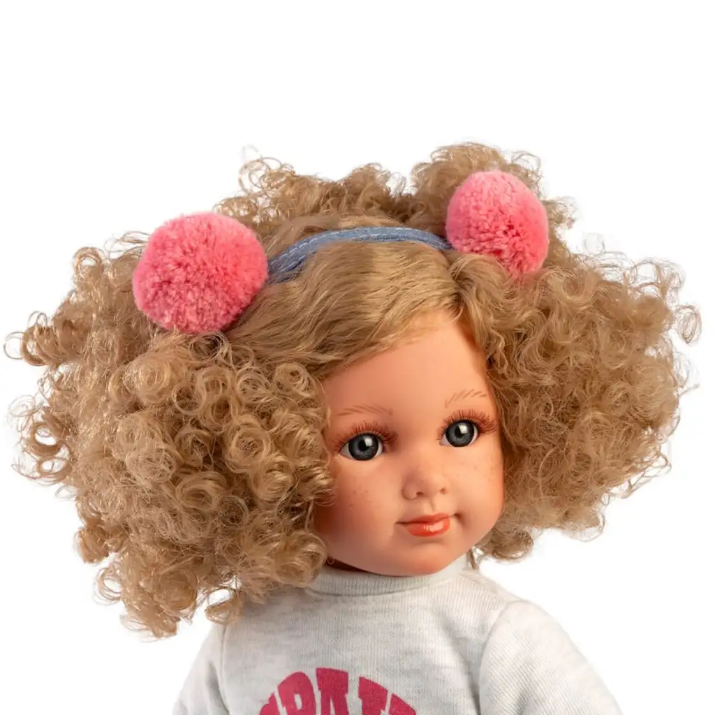 imagen de Llorens: Elena muñeca de 35 cm con cabello rizado en falda 2