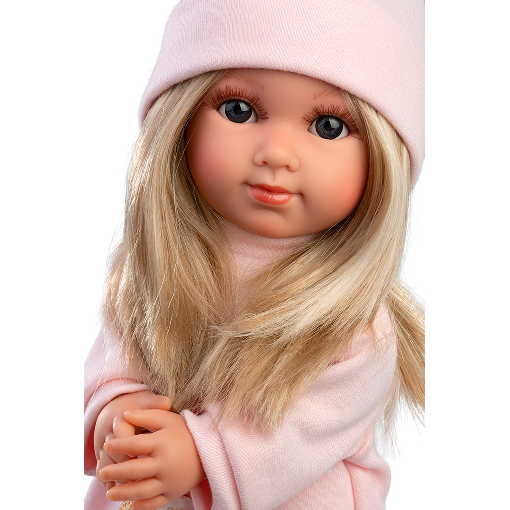 imagen de Llorens: Elena muñeca de 35 cm con gorro rosa 3