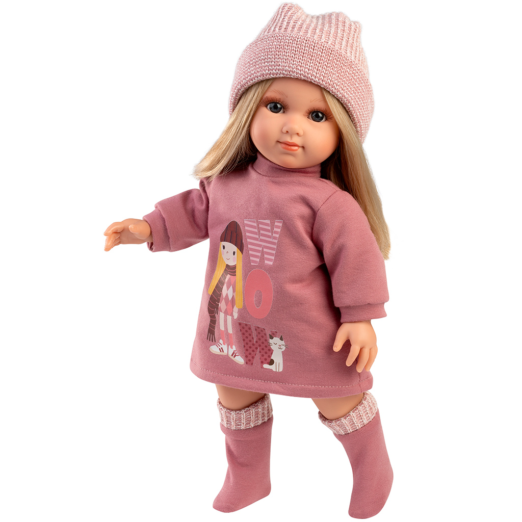 imagen de Llorens: Elena muñeca de 35 cm en conjunto rosa 2