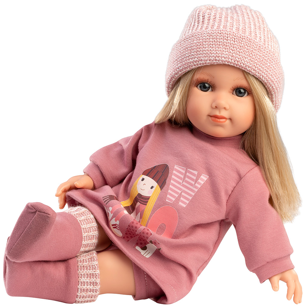 imagen de Llorens: Elena muñeca de 35 cm en conjunto rosa 3