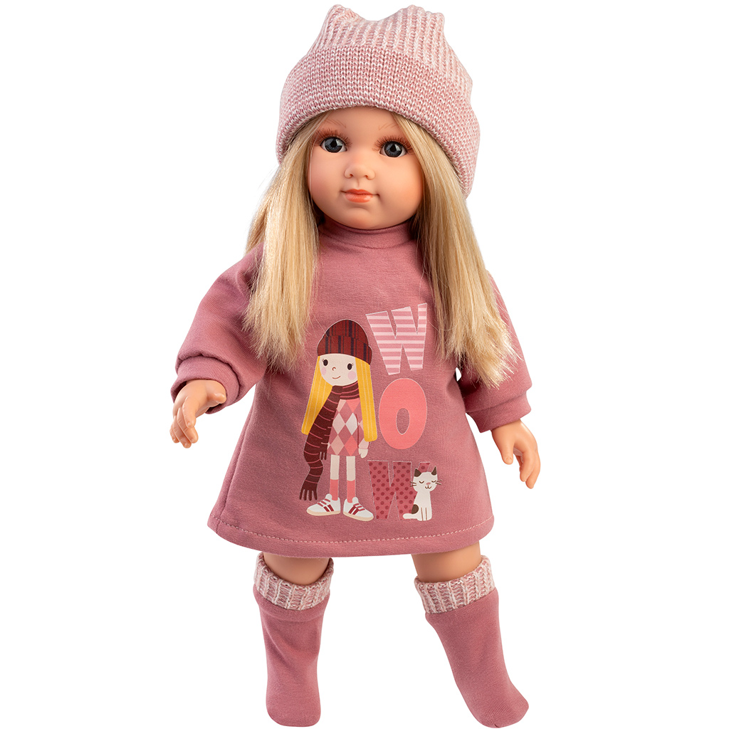 imagen de Llorens: Elena muñeca de 35 cm en conjunto rosa 1