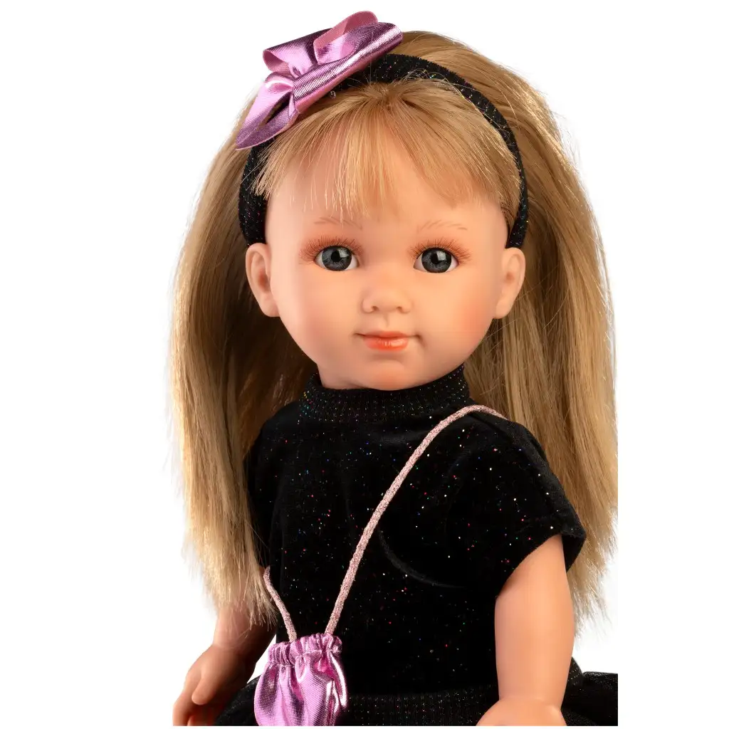 imagen de Llorens: Elena muñeca de 35 cm en vestido negro 2