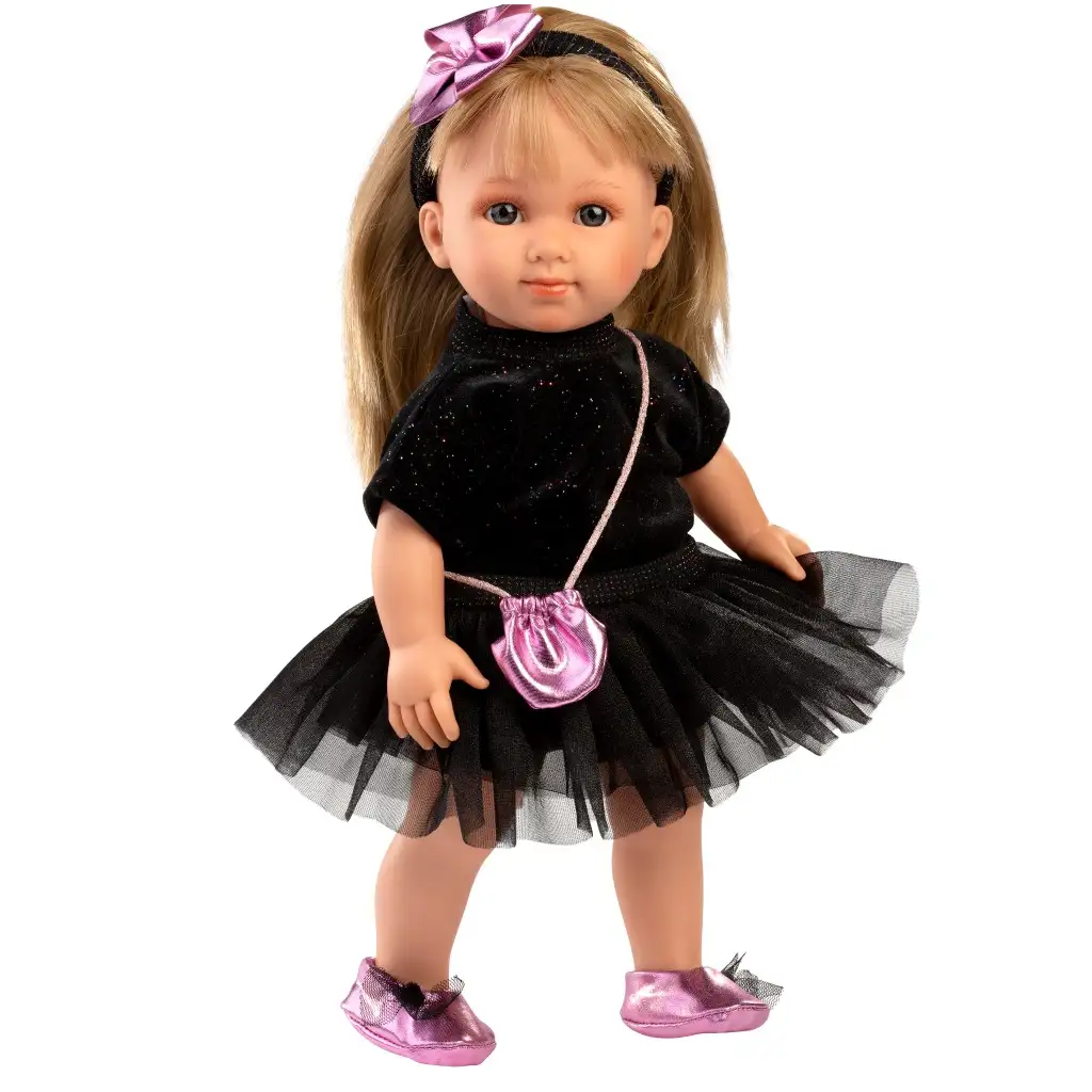 imagen de Llorens: Elena muñeca de 35 cm en vestido negro 3