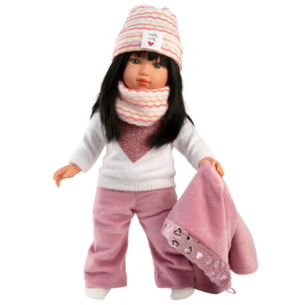 imagen de Llorens: Ícono de moda muñeca Gréta de 40cm en abrigo rosa 2