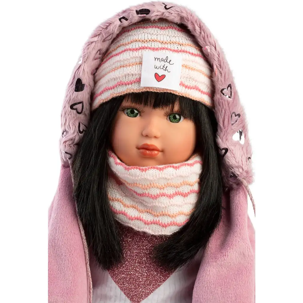 imagen de Llorens: Ícono de moda muñeca Gréta de 40cm en abrigo rosa 3