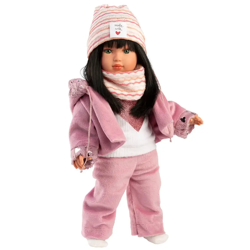 imagen de Llorens: Ícono de moda muñeca Gréta de 40cm en abrigo rosa 4