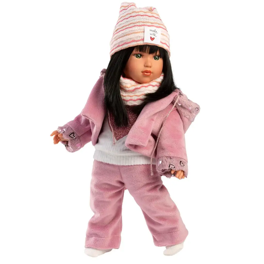imagen de Llorens: Ícono de moda muñeca Gréta de 40cm en abrigo rosa 1