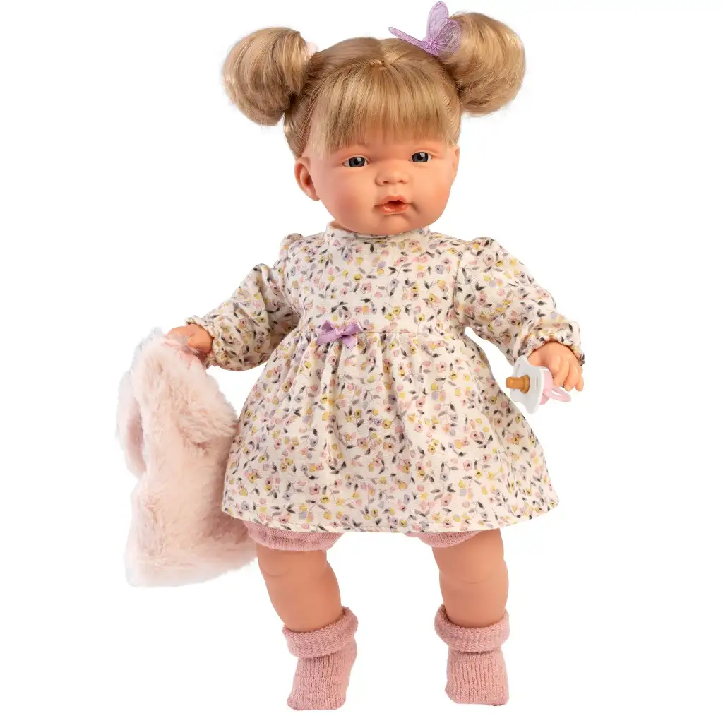 imagen de Llorens: Joelle muñeca de 38 cm con sonido en chaleco de pelaje 2