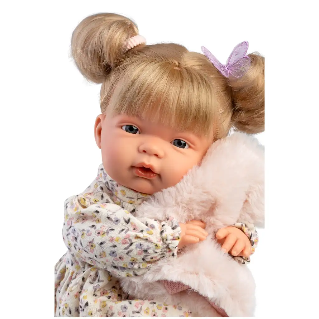 imagen de Llorens: Joelle muñeca de 38 cm con sonido en chaleco de pelaje 3