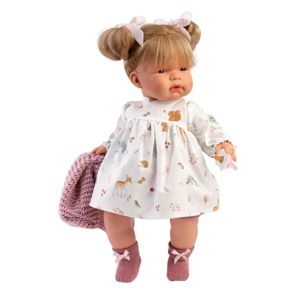 imagen de Llorens: Joelle muñeca de 38 cm con sonido en vestido de ciervos 2