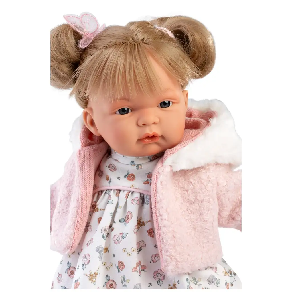 imagen de Llorens: Joelle muñeca de 38 cm con sonido en vestido de flores 3