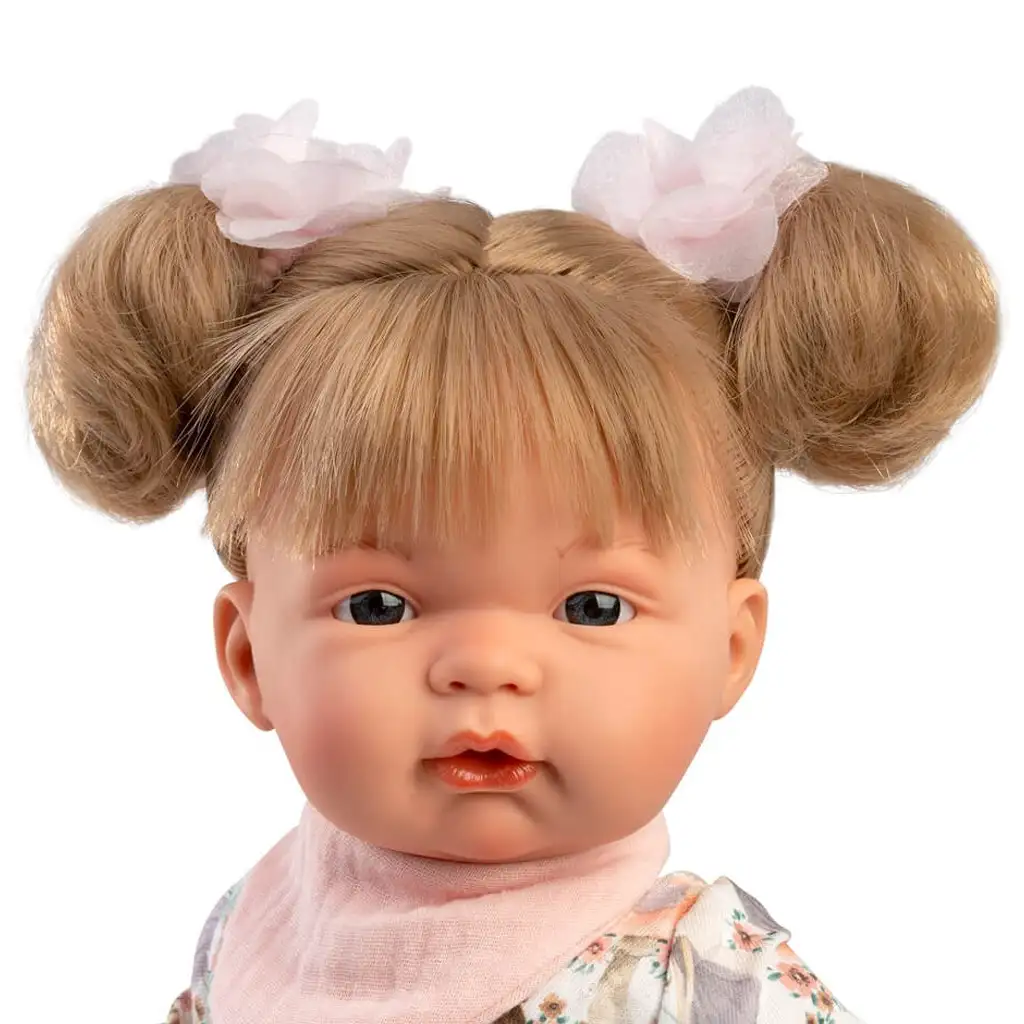imagen de Llorens: Joelle muñeca llorona de 38 cm con chupete en vestido de verano 4
