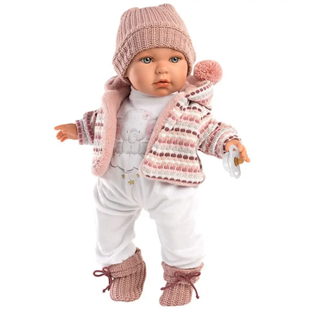 imagen de Llorens: Julia muñeca llorona de 42cm con ropa de elefantes 1