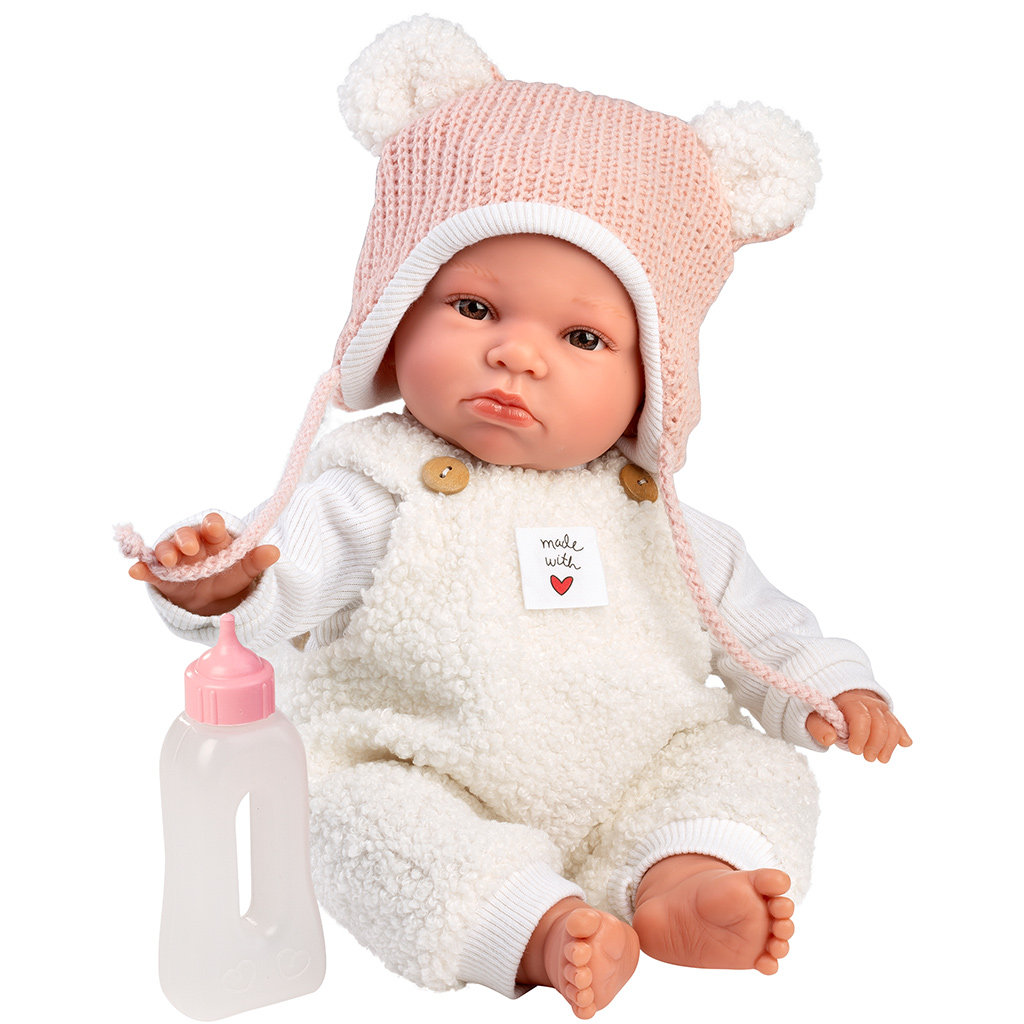 imagen de Llorens: Lara muñeca llorona de 38 cm con gorro de orejas de oso 2