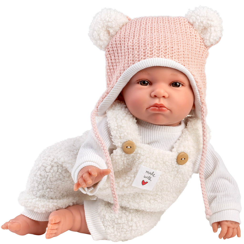 imagen de Llorens: Lara muñeca llorona de 38 cm con gorro de orejas de oso 3
