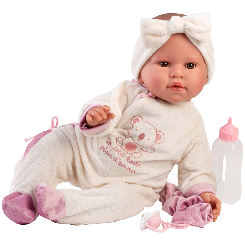imagen de Llorens: Lea muñeca llorona de 45 cm con chupete en un pijama de koala 2