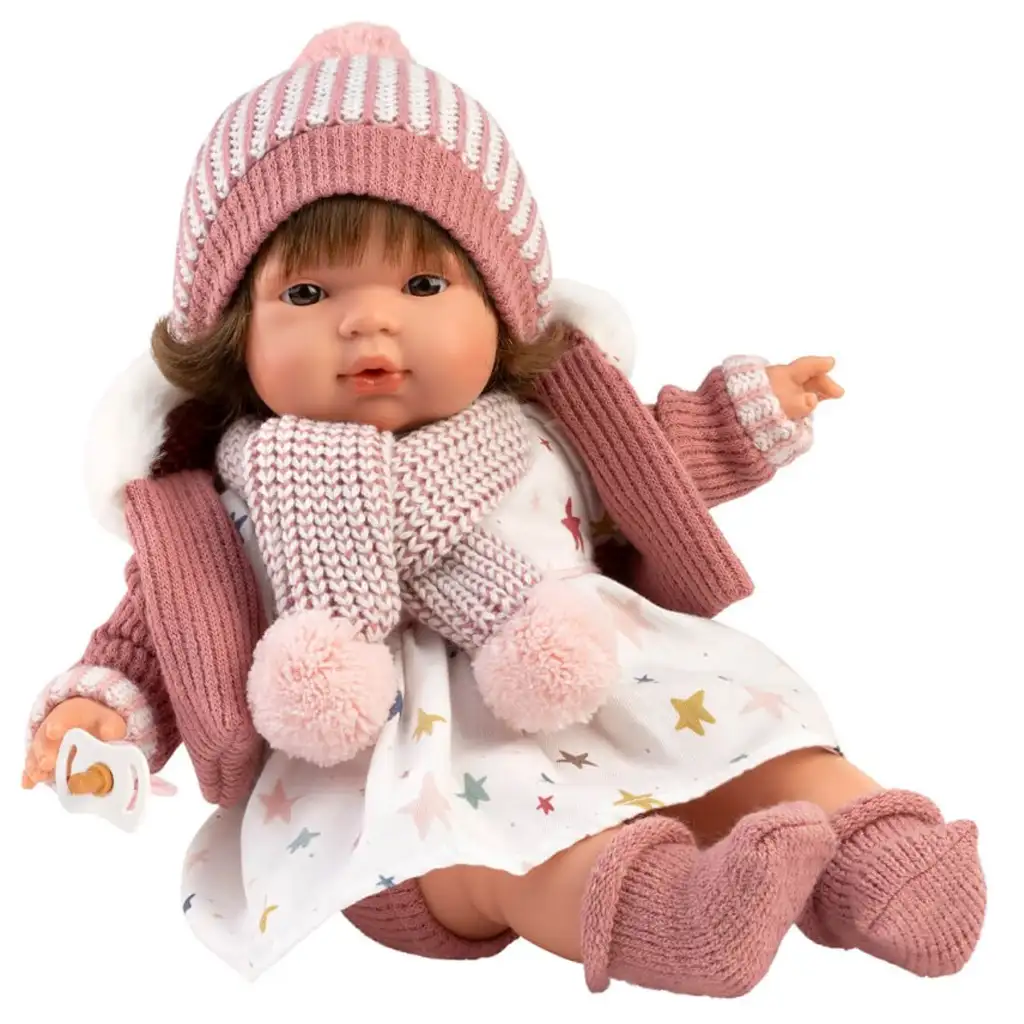imagen de Llorens: Lola muñeca llorona de 38 cm con chupete y gorro de punto 3