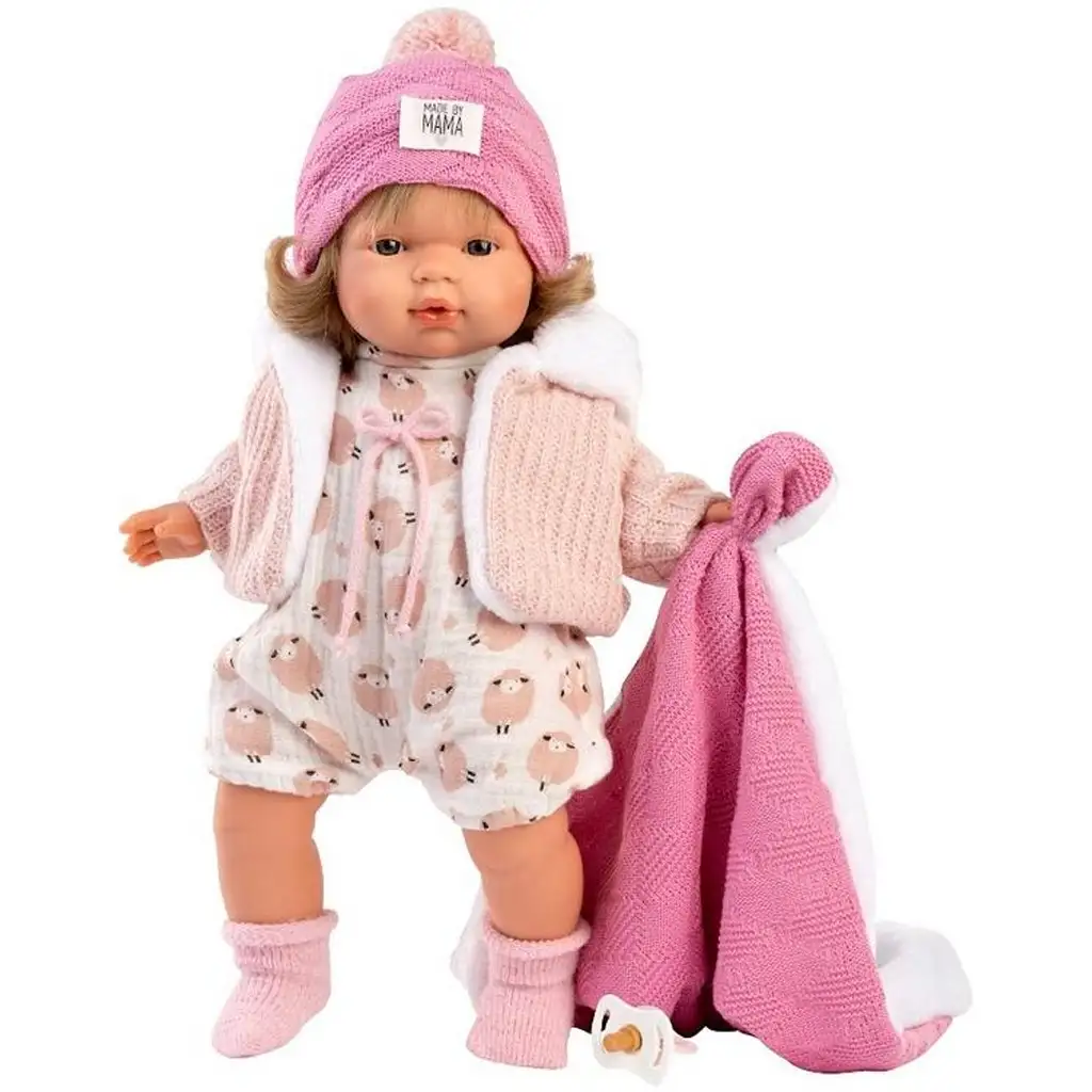 imagen de Llorens: Lola muñeca llorona de 38 cm con chupete y manta rosa 1