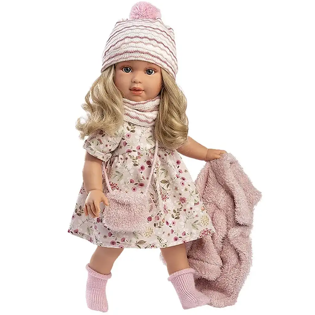 imagen de Llorens: Lucia muñeca de 40 cm con vestido de flores y bolso 2