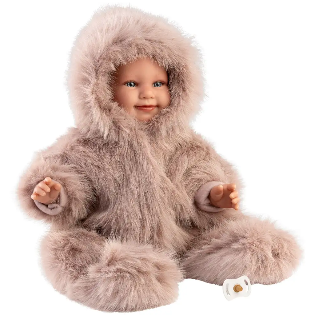 imagen de Llorens: Luka muñeca sonriente de 45 cm con chupete en abrigo de terciopelo 2