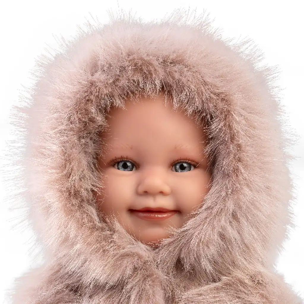 imagen de Llorens: Luka muñeca sonriente de 45 cm con chupete en abrigo de terciopelo 4