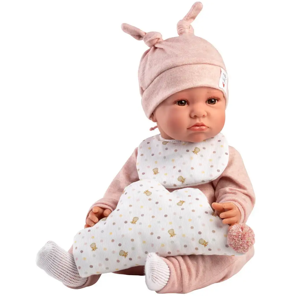 imagen de Llorens: Luna muñeca llorona de 45 cm con almohada de lunares 1