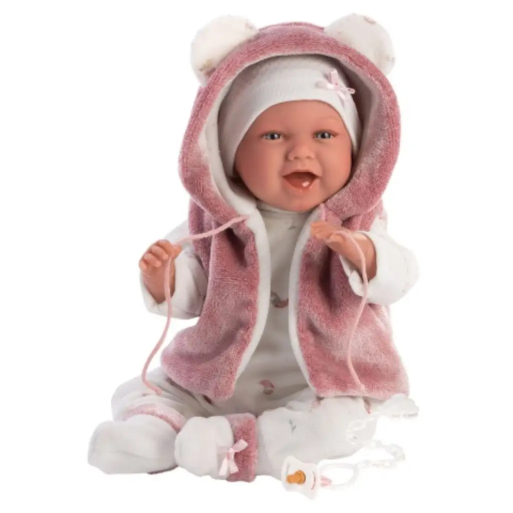 imagen de Llorens: Mimi muñeca de niña recién nacida con función de risa de 42cm 5