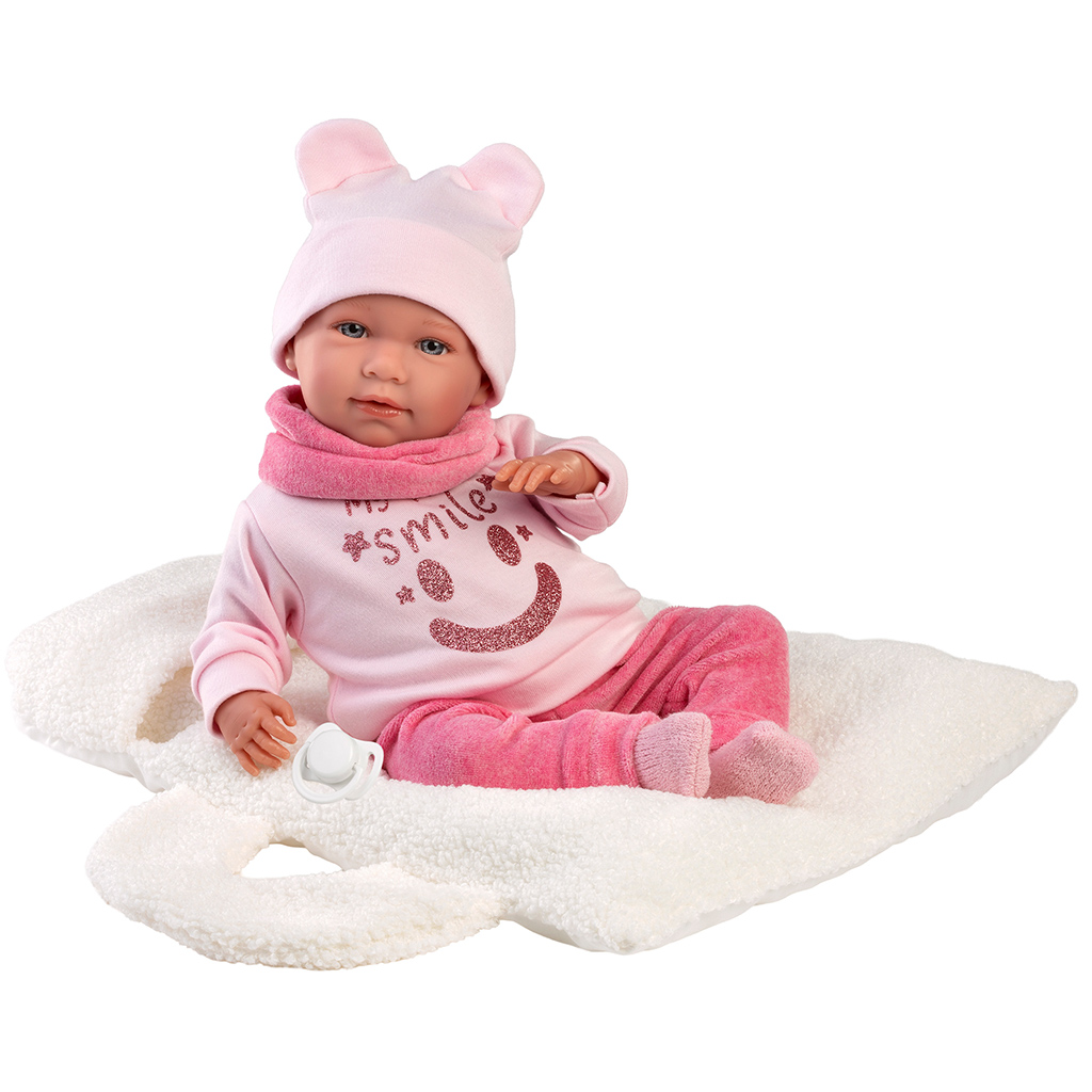 imagen de Llorens: Mimi muñeca llorona de 42 cm con portabebés blanco 2
