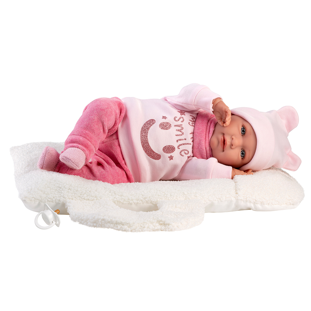 imagen de Llorens: Mimi muñeca llorona de 42 cm con portabebés blanco 4