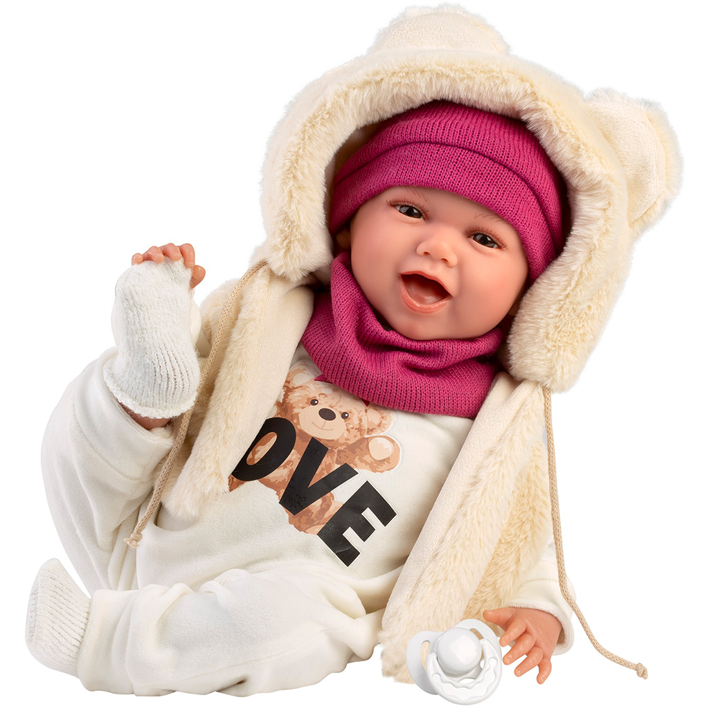 imagen de Llorens: Mimi muñeca llorona de 42 cm en conjunto Love Bear 2