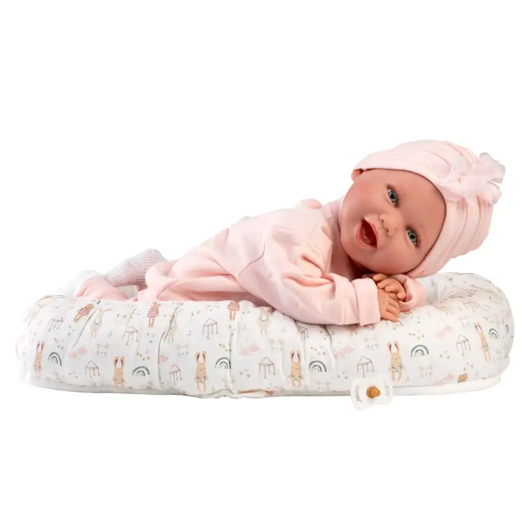 imagen de Llorens: Mimi muñeca sonriente de 42 cm con chupete y cuna 2