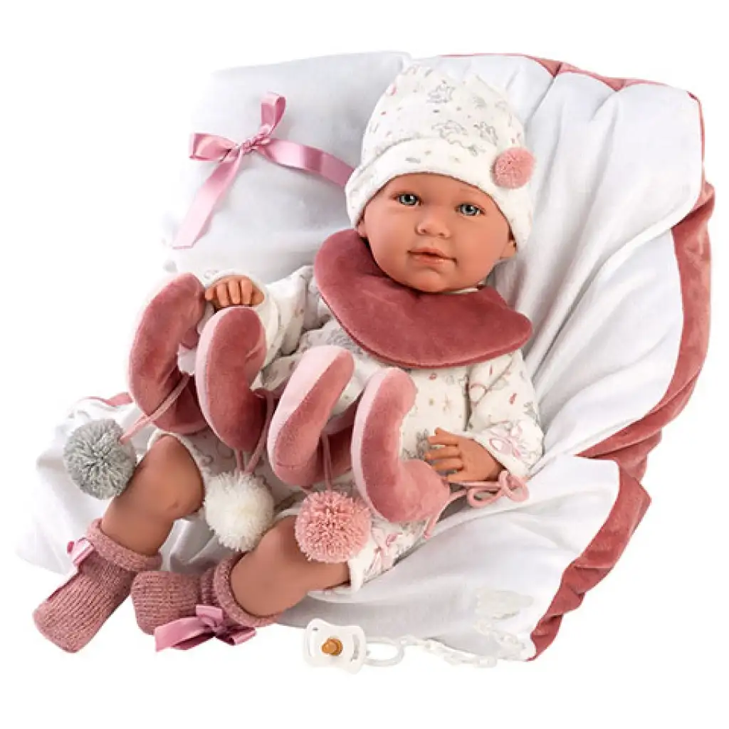 imagen de Llorens: Mimi recién nacido 40cm llorando niña muñeca con cuna 1