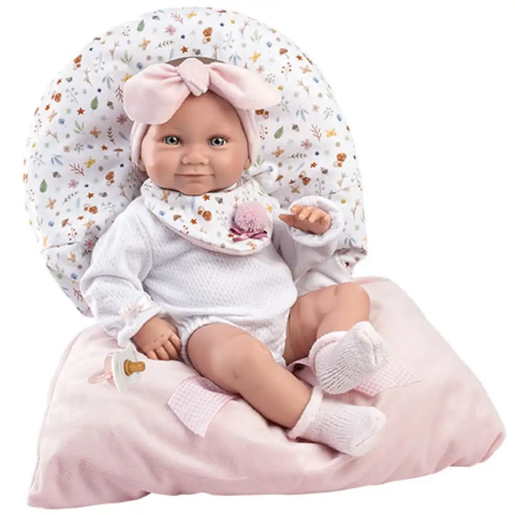 imagen de Llorens: muñeca de niña recién nacida de 38 cm con saco de dormir rosa 3