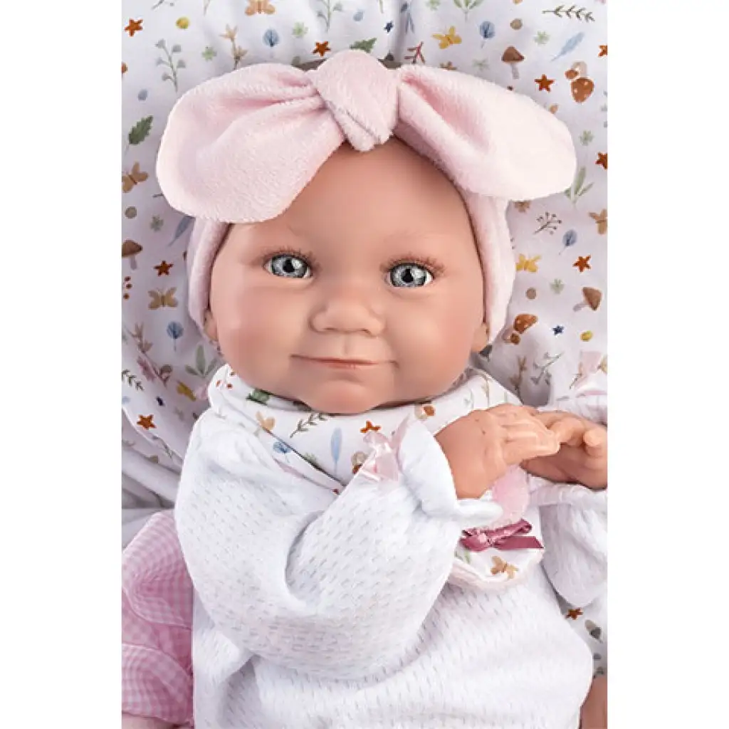 imagen de Llorens: muñeca de niña recién nacida de 38 cm con saco de dormir rosa 4