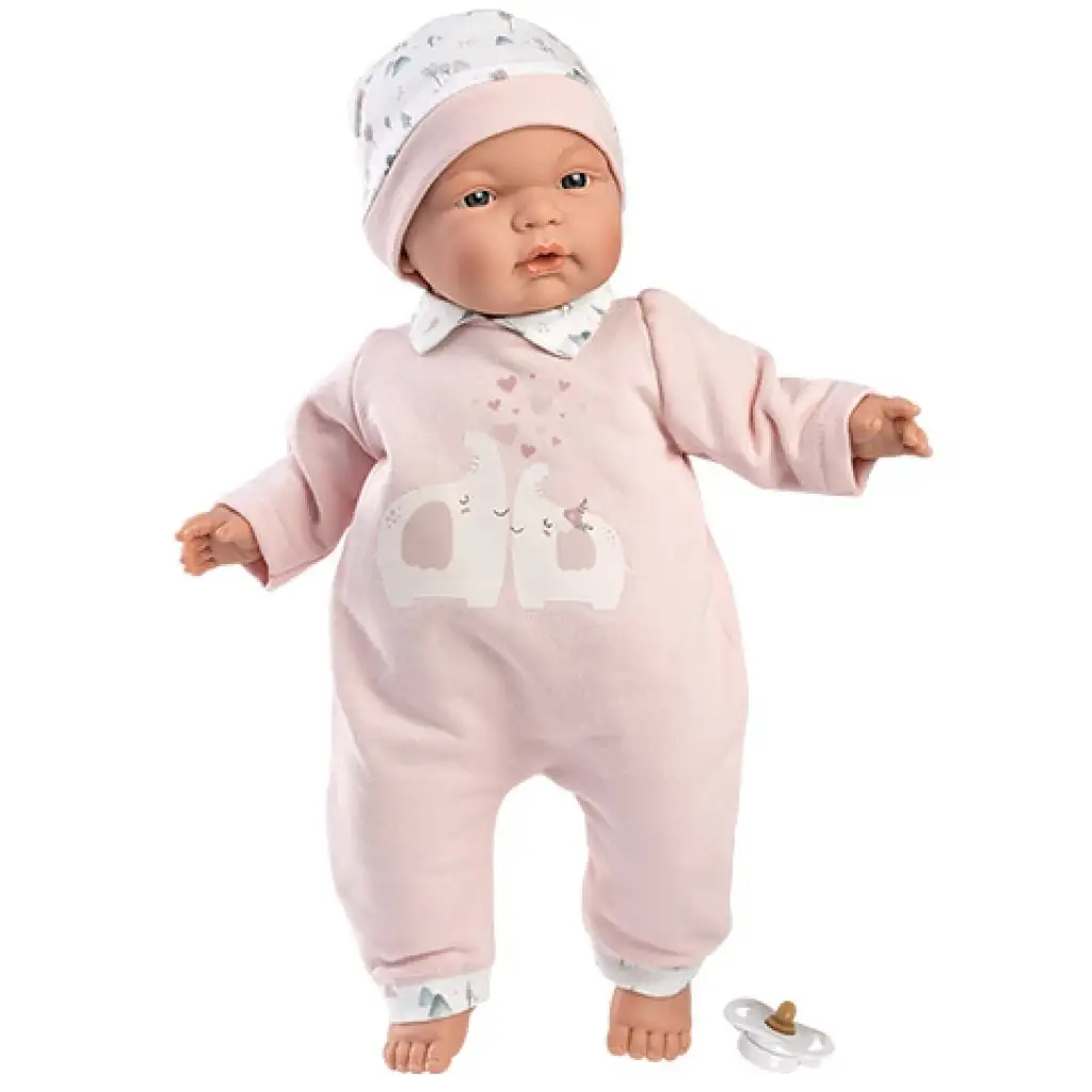imagen de Llorens: Muñeca Joelle en pijama de elefantes 38cm 2