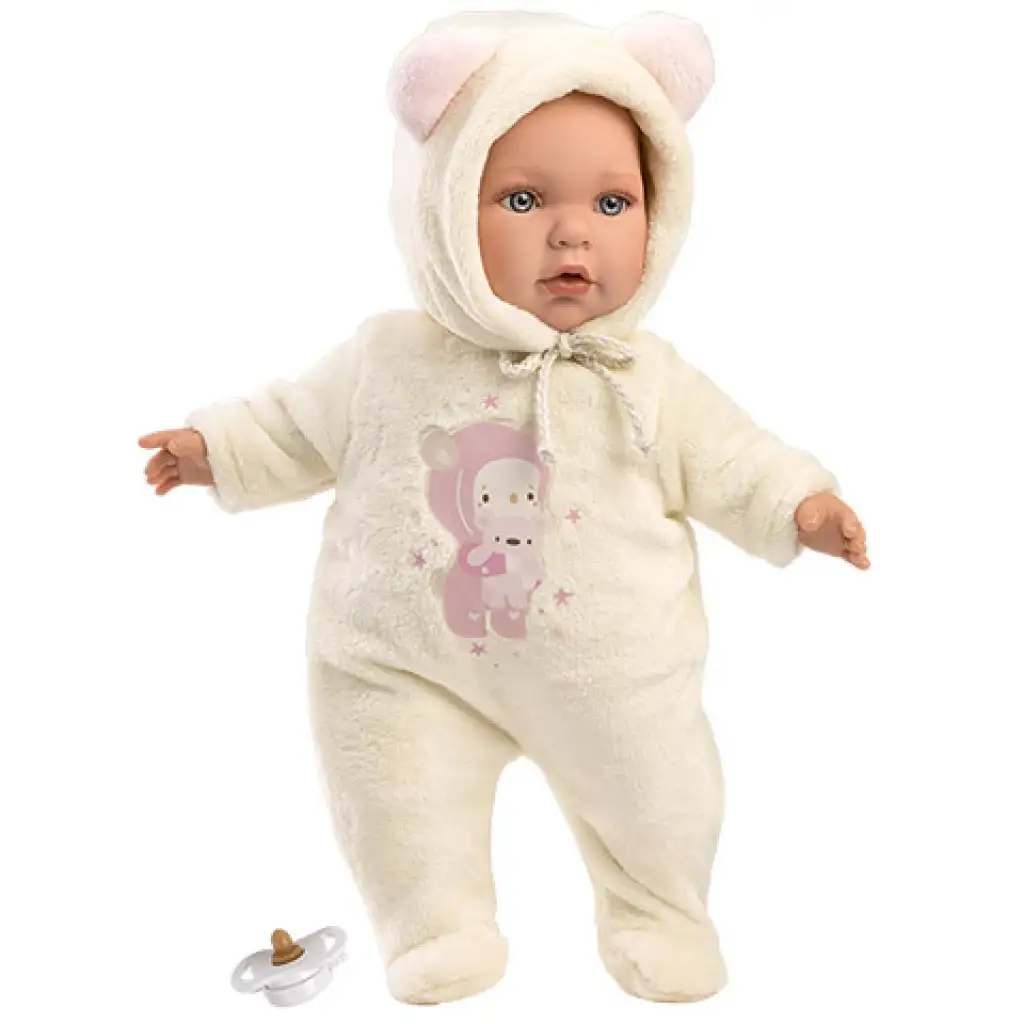 imagen de Llorens: Muñeca Julia en pijama de osito con chupete de 42cm 2