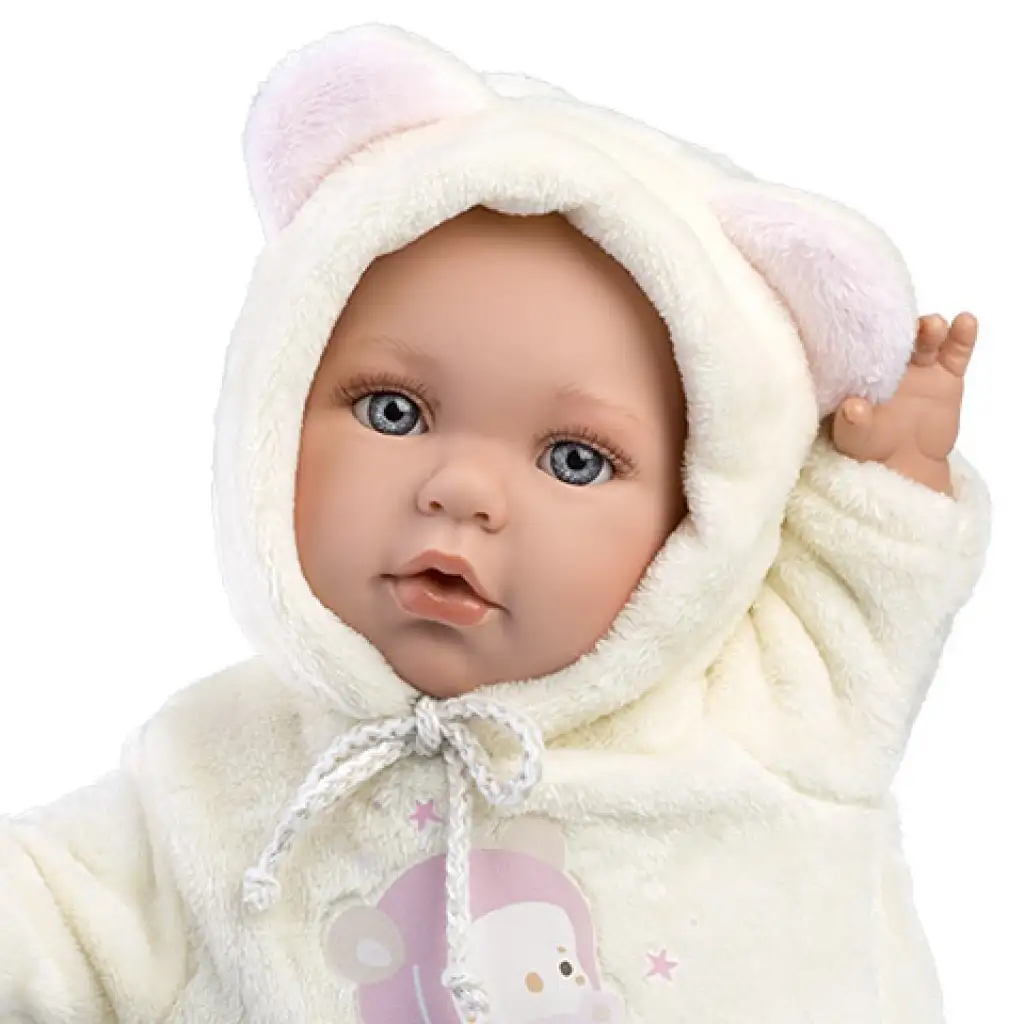 imagen de Llorens: Muñeca Julia en pijama de osito con chupete de 42cm 3