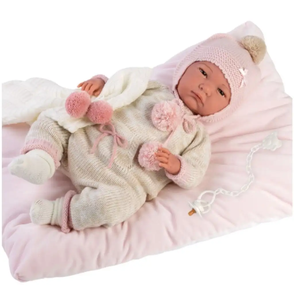 imagen de Llorens: Muñeca recién nacida realista de edición limitada con ropa de borlas de 42 cm 2