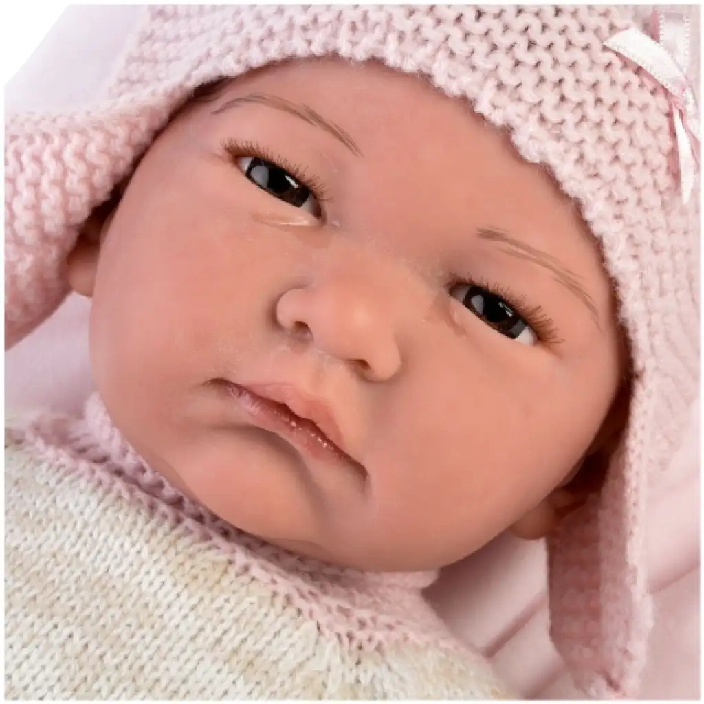 imagen de Llorens: Muñeca recién nacida realista de edición limitada con ropa de borlas de 42 cm 3