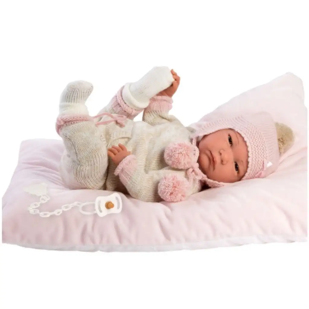 imagen de Llorens: Muñeca recién nacida realista de edición limitada con ropa de borlas de 42 cm 1
