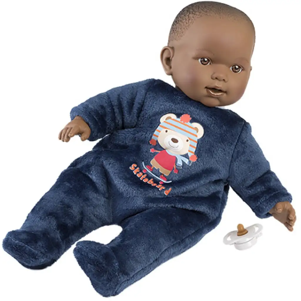 imagen de Llorens: Muñeca Zareb con pijama de peluche y chupete 42cm 1