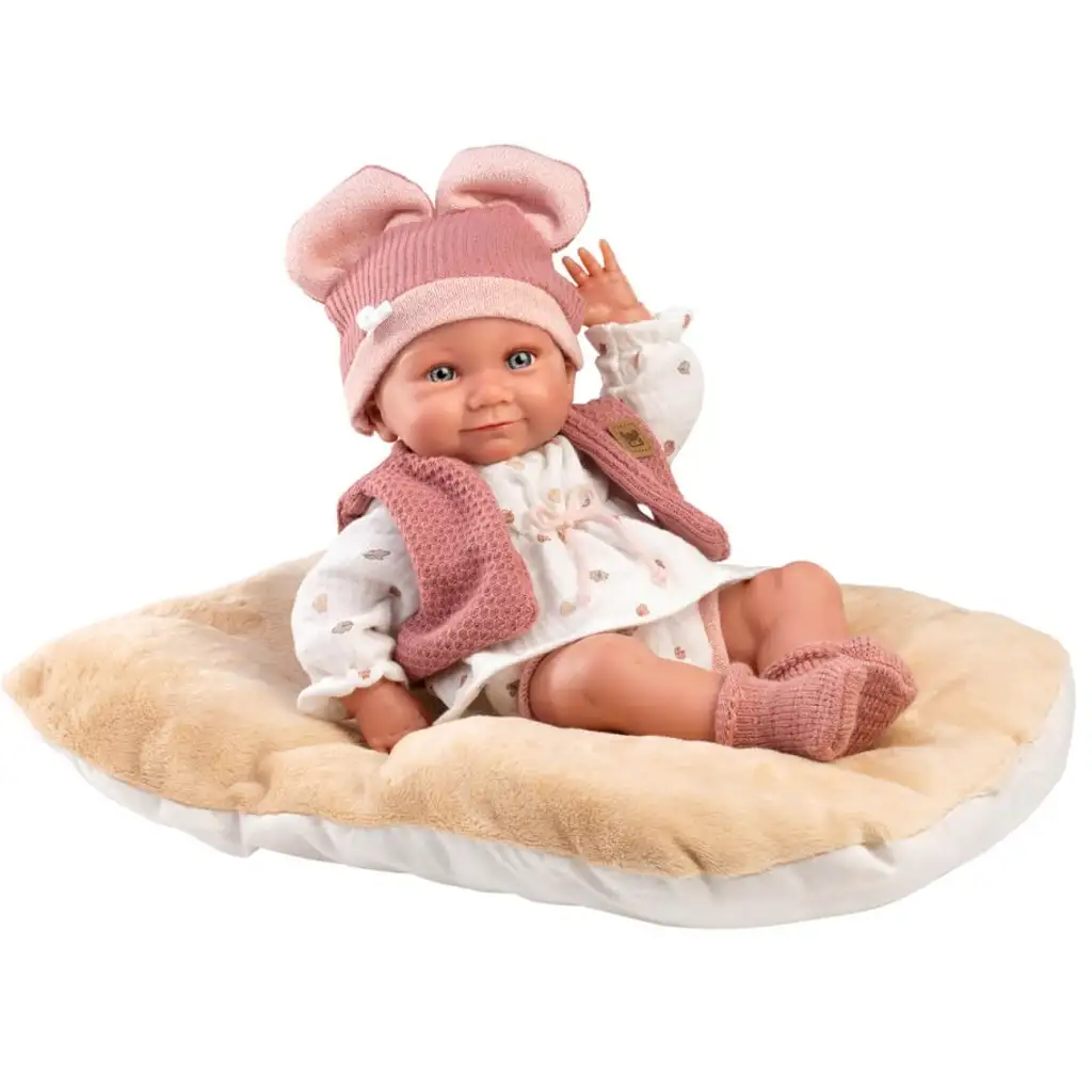 imagen de Llorens: Nica muñeca recién nacida niña con almohada suave 38cm 2