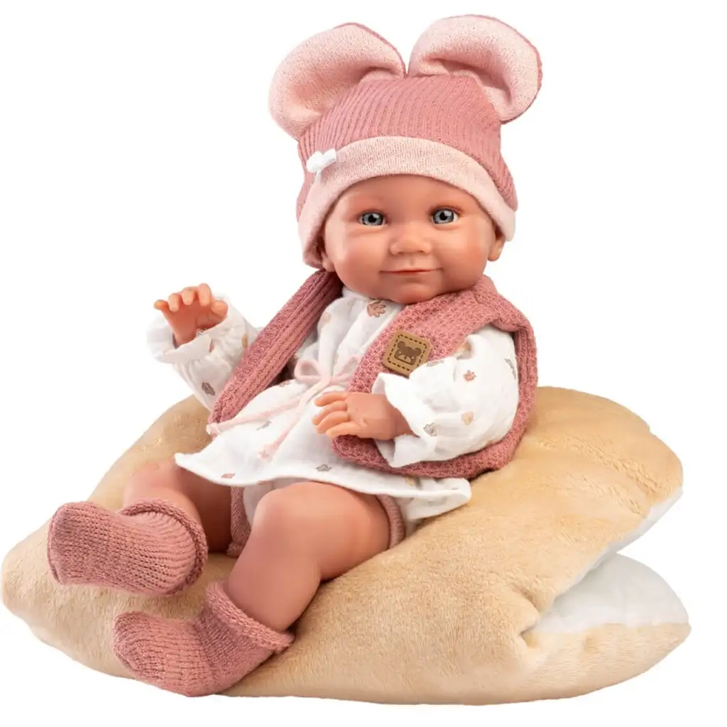 imagen de Llorens: Nica muñeca recién nacida niña con almohada suave 38cm 1