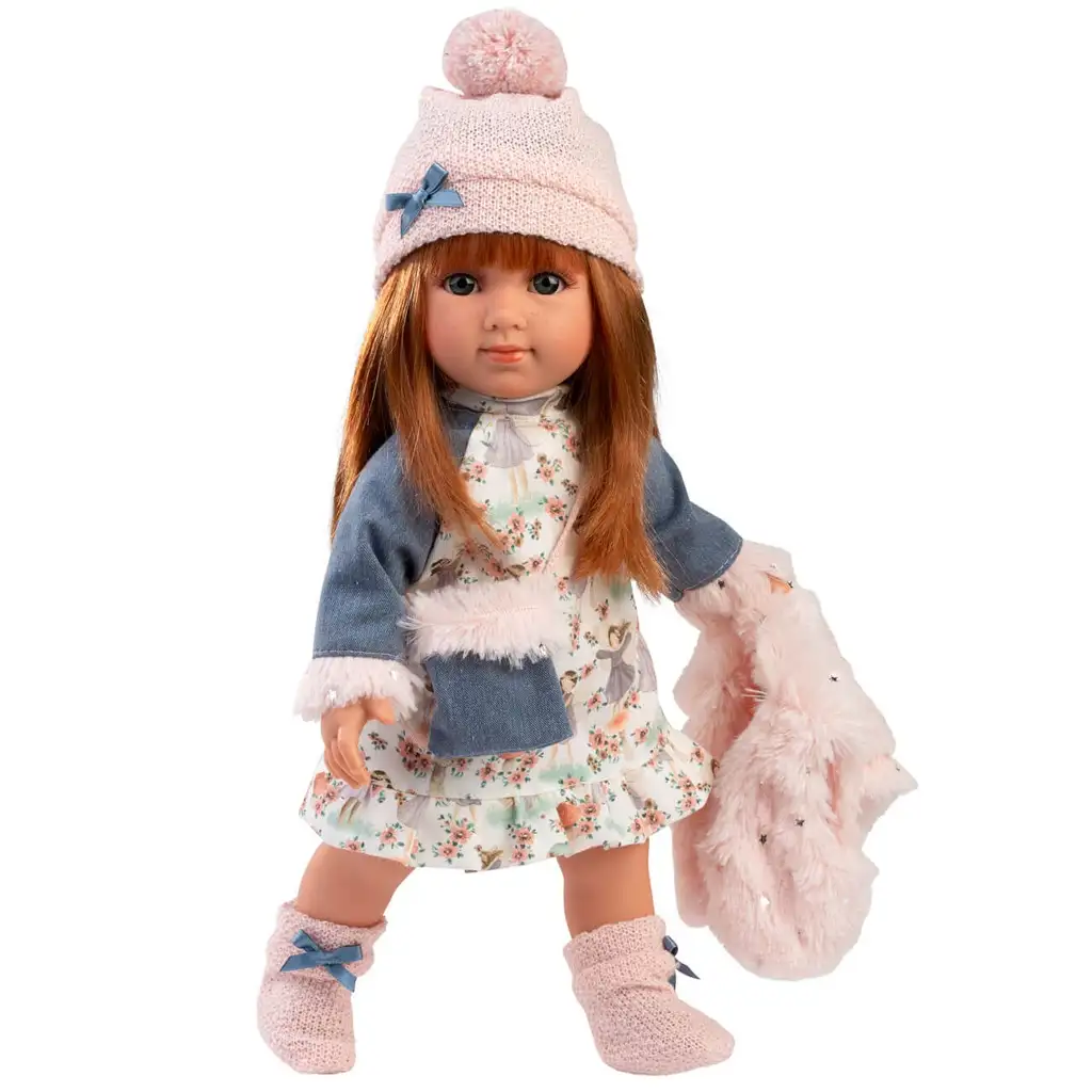 imagen de Llorens: Nicole muñeca de 35 cm con cabello rojo y chaleco rosa 3