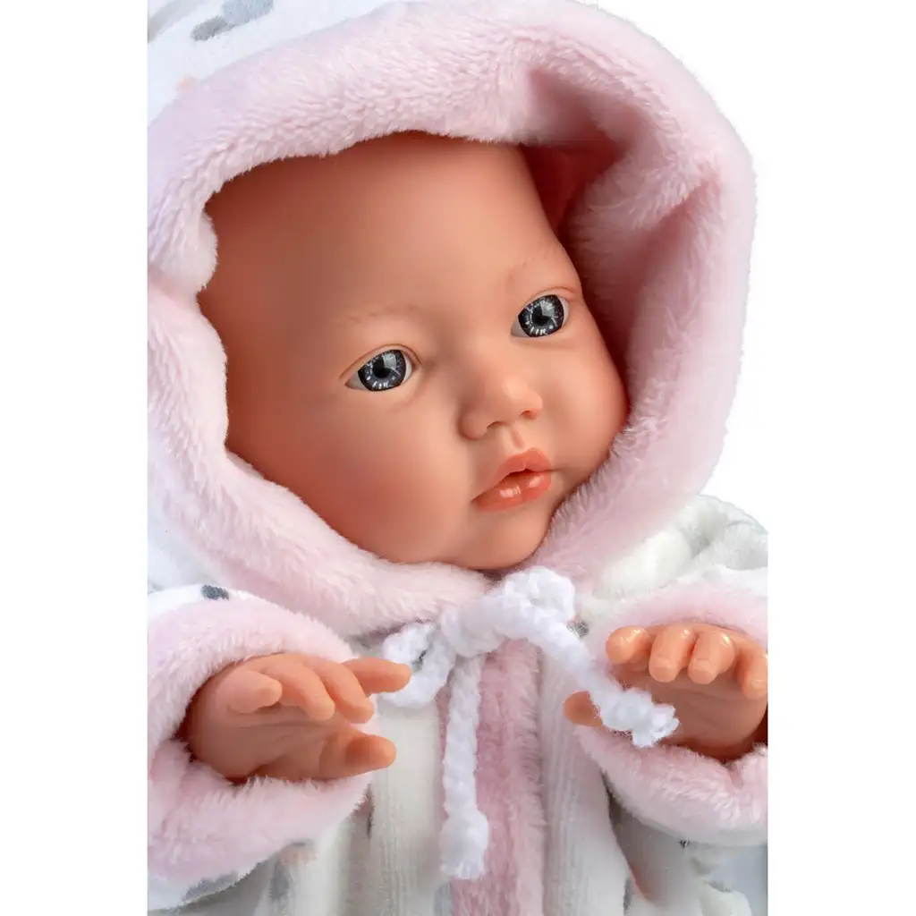 imagen de Llorens: Niña bebé con orejas de conejo en pijama suave de 31 cm 3