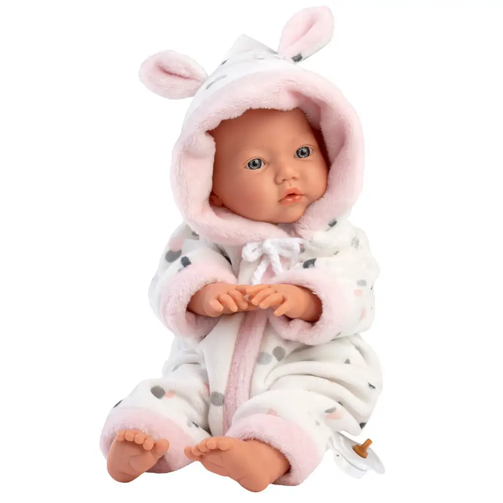 imagen de Llorens: Niña bebé con orejas de conejo en pijama suave de 31 cm 4